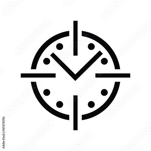 Minimal Black and White Clock for Time Management