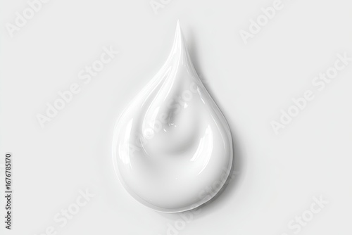 Creamy white cosmetic drop, smooth texture