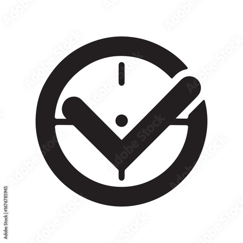 Minimal Black and White Clock for Time Management
