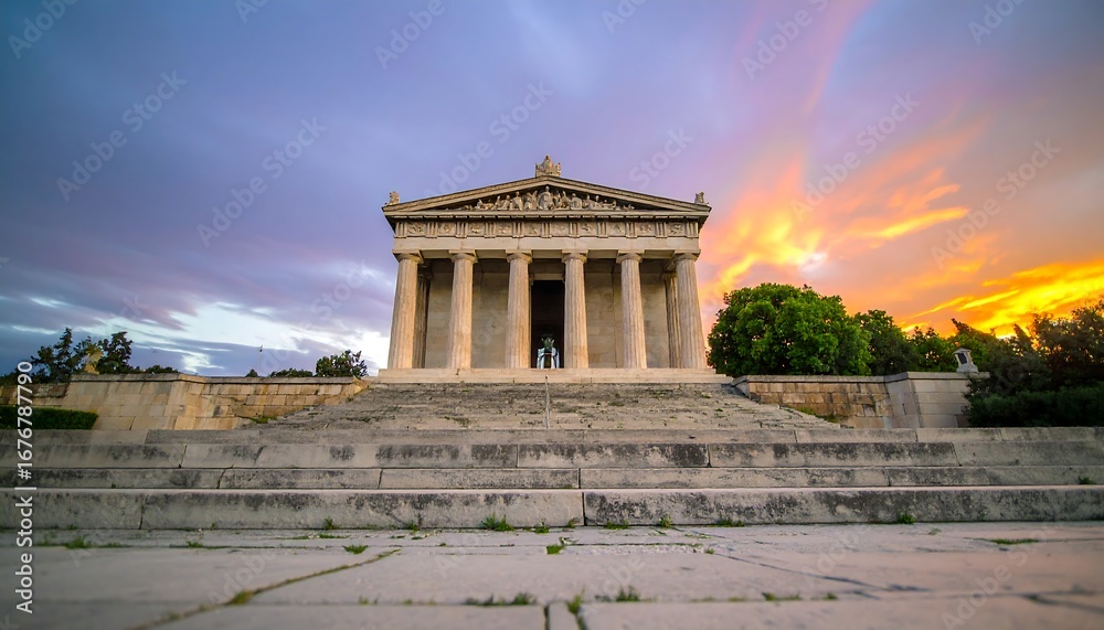 Obraz premium Ancient temple at sunset