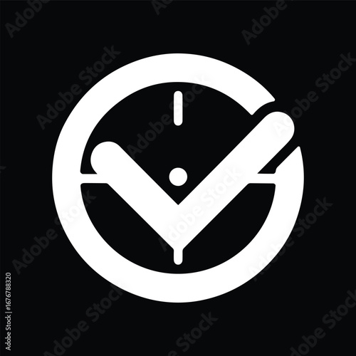 Minimal Black and White Clock for Time Management