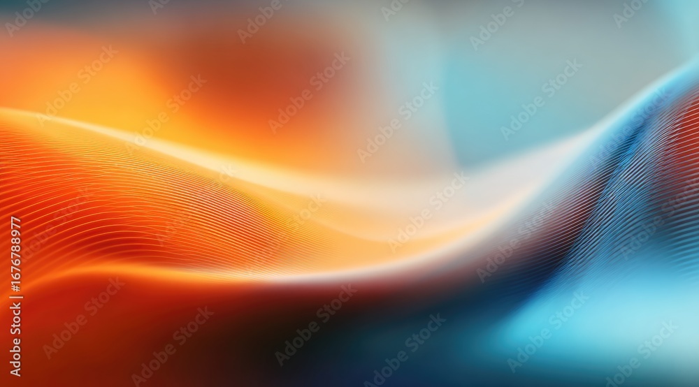 Obraz premium Abstract, flowing forms of warm orange and cool blue gradients