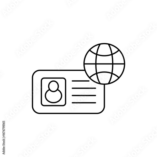 visa icon outline editable stroke line drawing eps