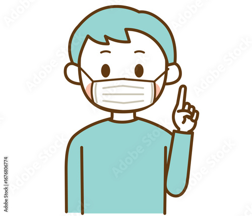 マスクをしている男性のイラスト