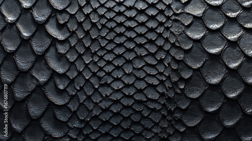 Textured black reptile scales create a striking visual contrast in a close-up view