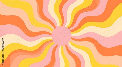 Summer Retro Style with a Vibrant Sunburst Effect