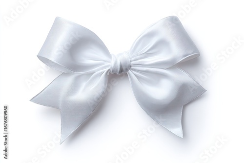 Elegant white satin ribbon bow