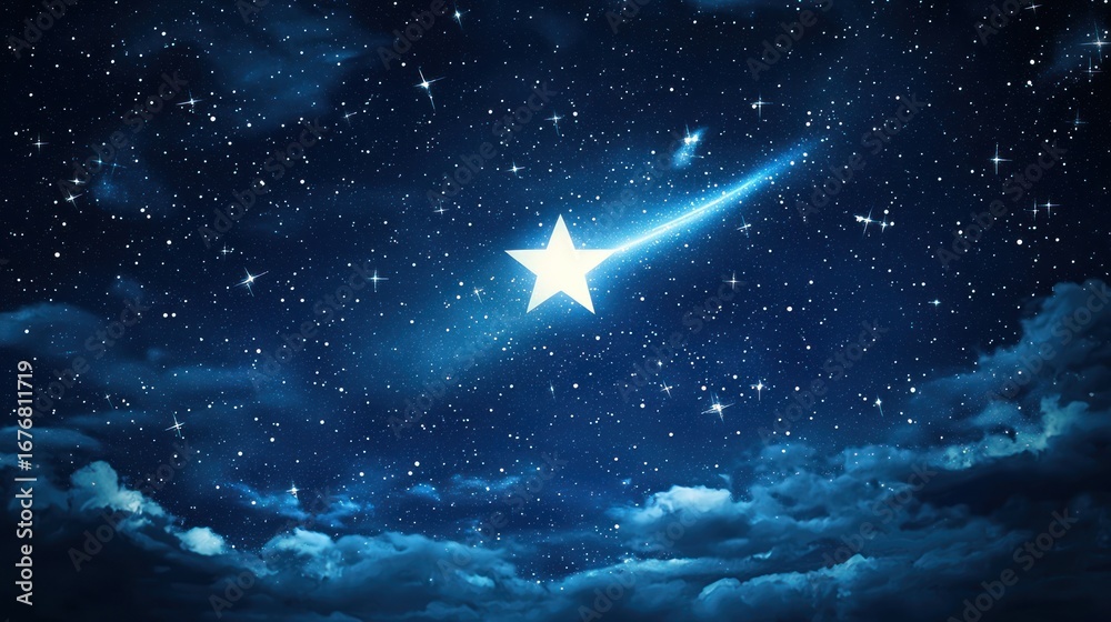 Fototapeta premium A breathtaking wish upon a shooting star