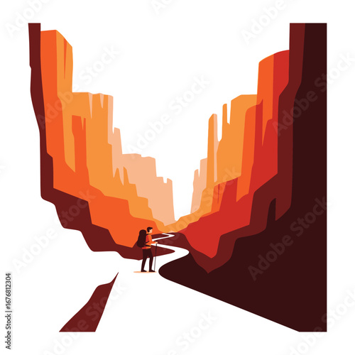 Canyon Embrace: In the heart of a majestic canyon, a couple stands, dwarfed by towering rock formations, a scene of quiet intimacy and the boundless wonder of nature. 