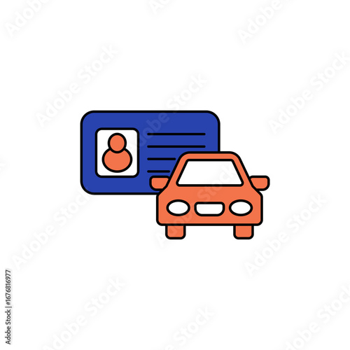 driving license icon outline editable stroke line drawing eps