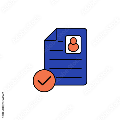 employment contract icon outline editable stroke line drawing eps