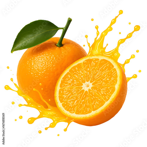 orange and juice splash