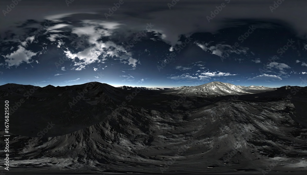 Obraz premium Nighttime mountain panorama