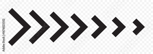 Flat and Line Style Chevron Arrows – Vector Illustration on Transparent Background. EPS 10.