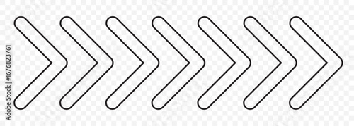 Flat and Line Style Chevron Arrows – Vector Illustration on Transparent Background. EPS 10.