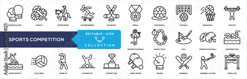 Sports Competition Line Icon Collection