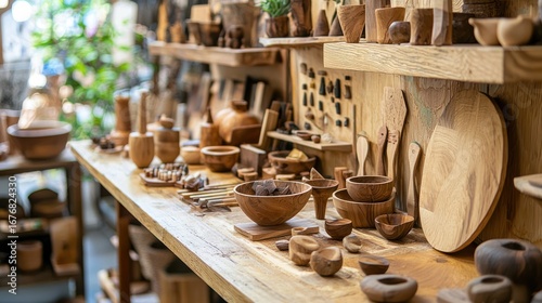 A collection of locally crafted handmade goods on display