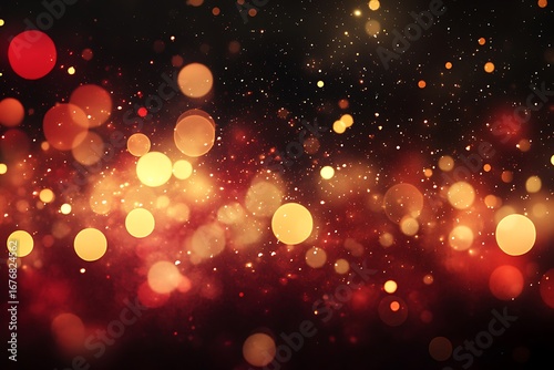 Abstract background with glowing bokeh effect in warm tones, creating a festive mood