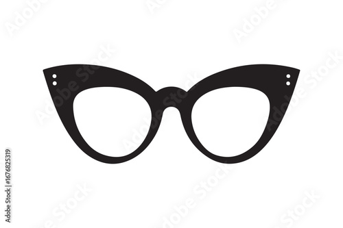 Classic and Stylish Cat Eye Glasses Icon for Trendy Fashion and Accessory Designs