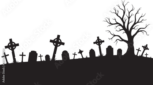 vector illustration of a graveyard