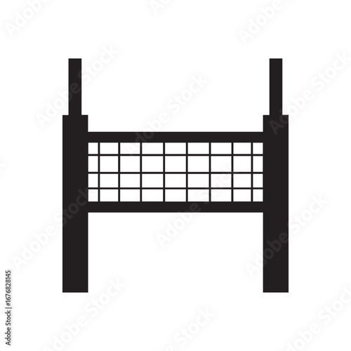 Volleyball Net Silhouette Vector Icon for Sports and Recreation Graphics