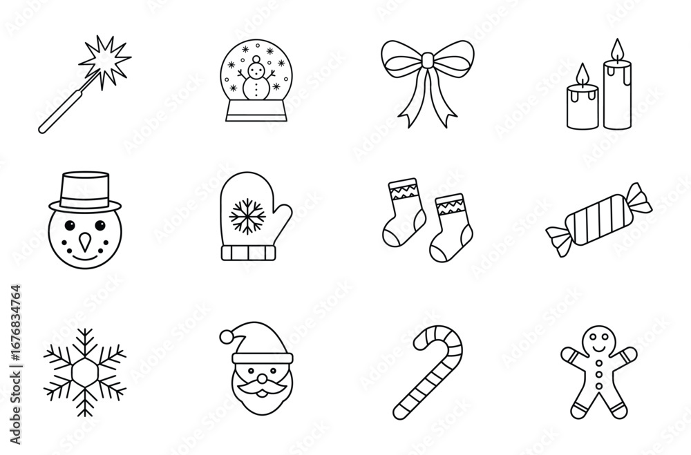 Fototapeta premium Christmas Icons Collection