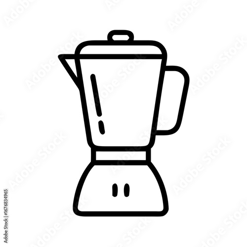 Classic coffee maker in minimalist design with black outline  