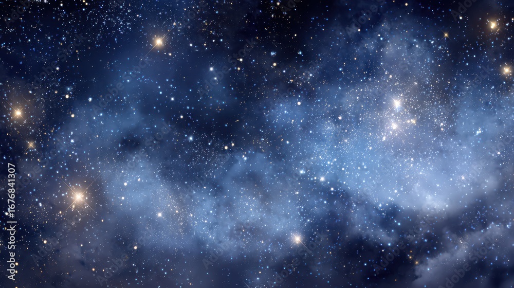 Vast Starry Sky with Twinkling Stars and Cosmic Nebulae Display Vast Starry Sky with Twinkling Stars and Cosmic Nebulae Display