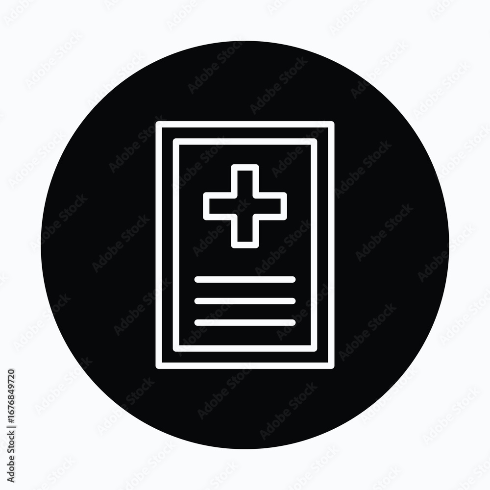 Obraz premium Hospital Signboard, Medical Icon Sign Vector Icon, Isolated Vector Circular Style Icon,