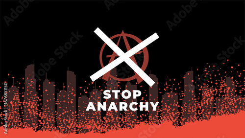 Stop anarchy flyer illustration