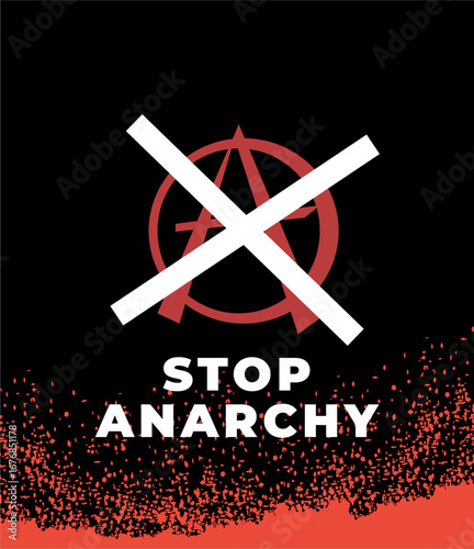 Stop anarchy flyer illustration
