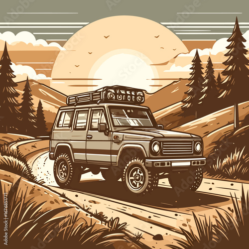 Classic off road SUV adventure vehicle.
