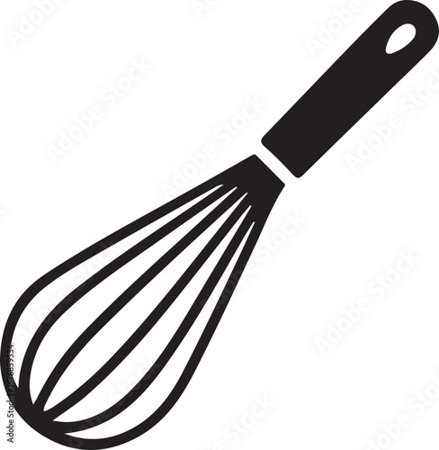 Whisk kitchen utensil icon silhouette  