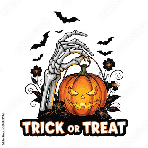 Aesthetic Halloween Graphic Spooky Trick or Treat Halloween Party