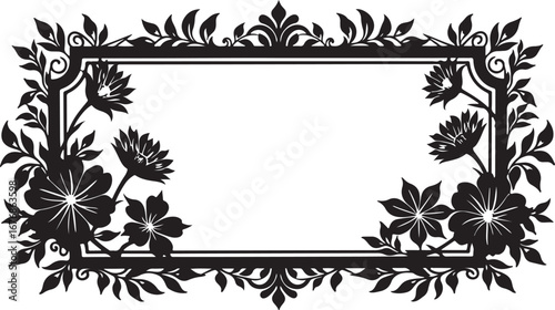 "Floral Border Frame Silhouette – Decorative Flower Design"

"Elegant Black Flower Frame Vector for Invitations & Cards"

"Vintage Floral Border Decoration – Silhouette Vector Art"