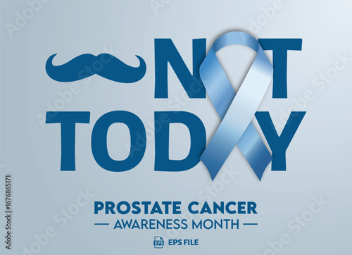 Prostate Cancer Awareness Month - Blue Ribbon - Typography