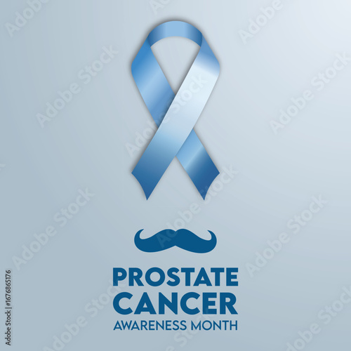 Prostate Cancer Awareness Month - Blue Ribbon - Typography