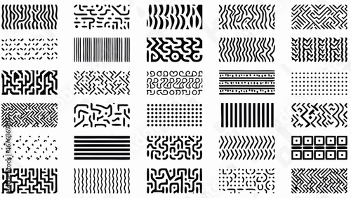 Black and white abstract patterns and textures geometric
