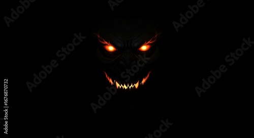 Demonic face horror illustration graphic