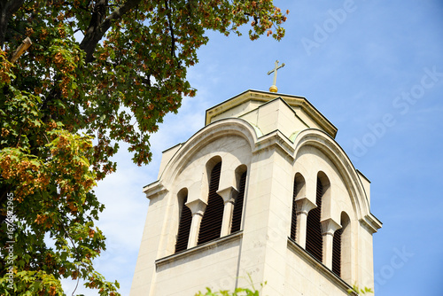 August 30, 2025 - Belgrade, Serbia. Exterior of the Serbian Orthodox Christian Church of the Ascension