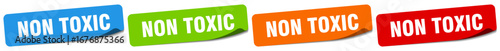 non toxic sticker. non toxic sticker set on white background