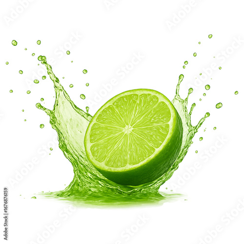 lime with water drops