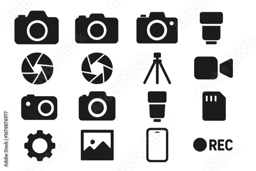 Photography and Camera Icon Set Vector