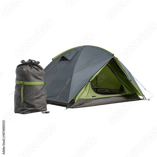 Packaged Dome Tent – 3D Render with Clean Bag