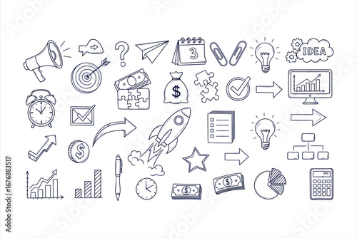 Doodle Business Process Icon Set