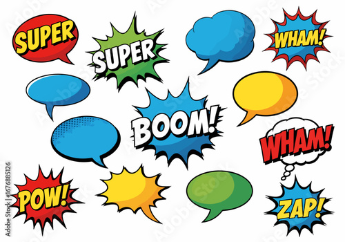 Set of doodle and speech bubble vector