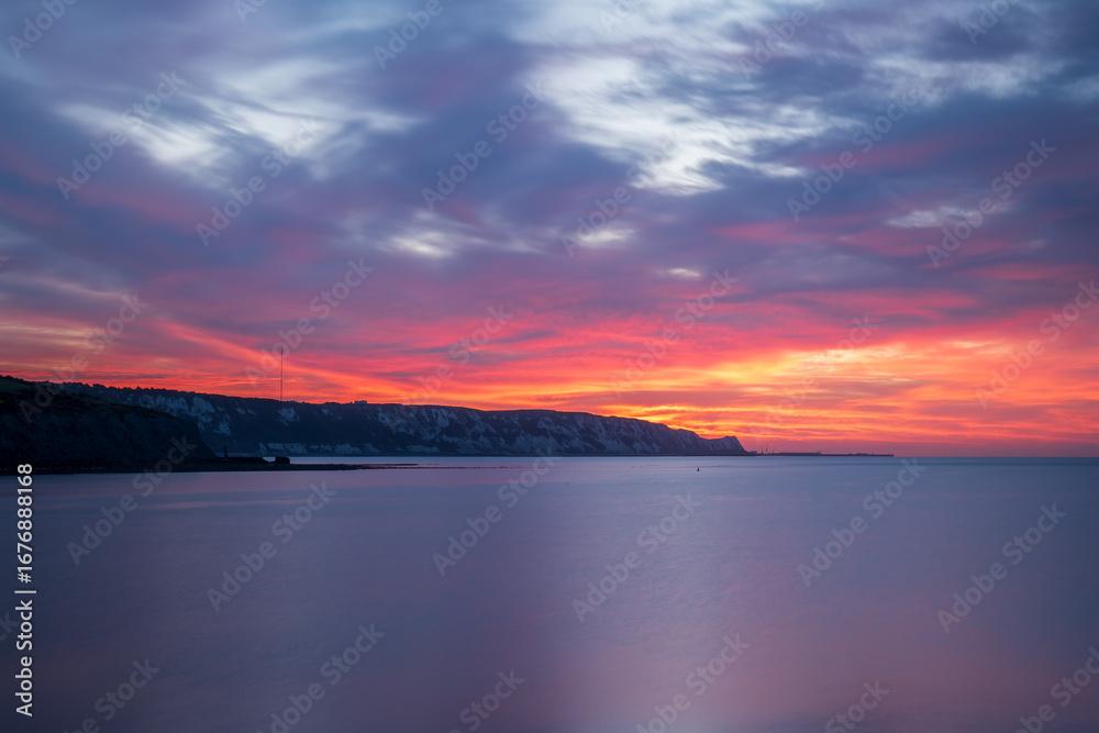 Naklejka premium Folkestone wschód słonca