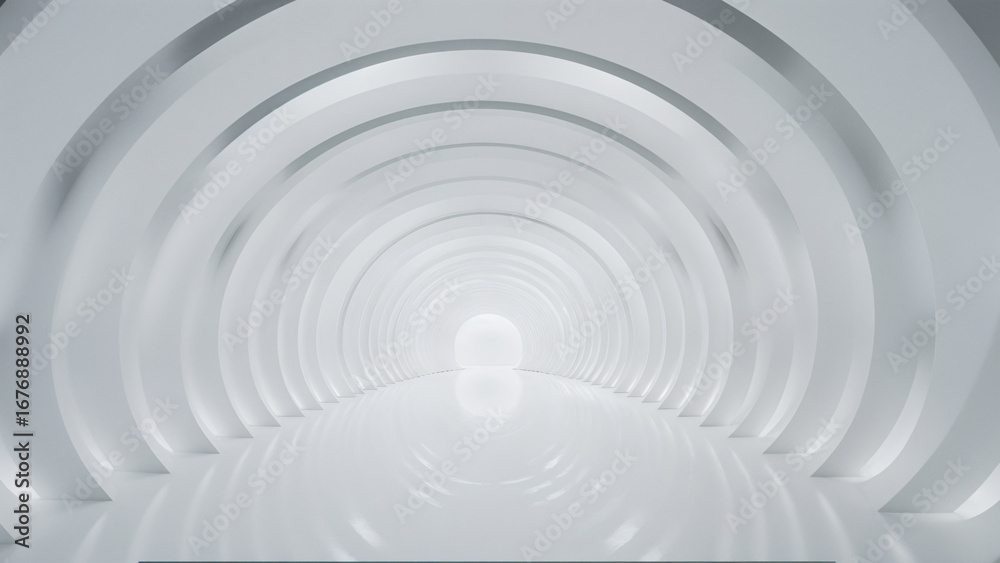 Obraz premium White arched futuristic architecture background