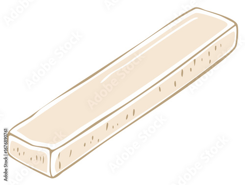 Hand Drawn Illustrated Beige Rectangular Wafer Cookie Bar Dessert
