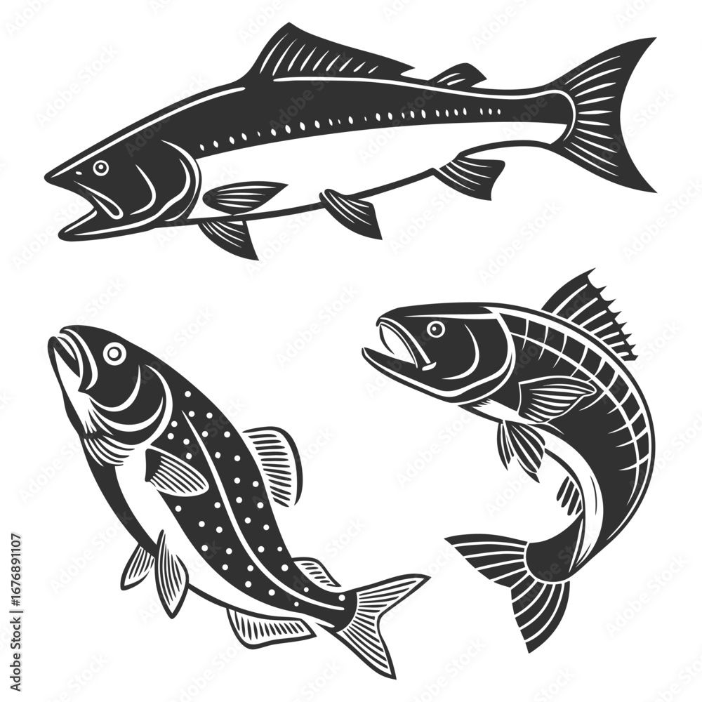 Fototapeta premium Shrimp Pattern Vector Graphic Design